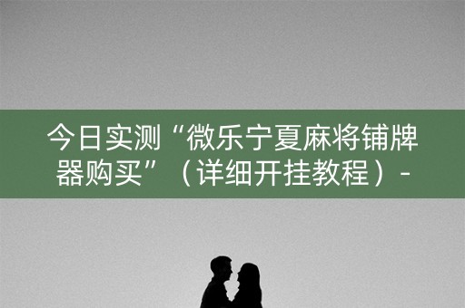 今日实测“微乐宁夏麻将铺牌器购买”（详细开挂教程）-哔哩哔哩