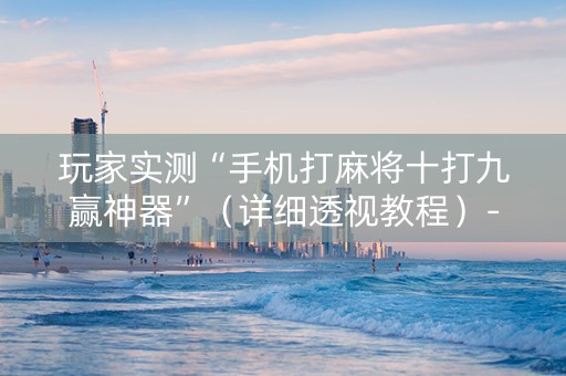 玩家实测“手机打麻将十打九赢神器”（详细透视教程）-哔哩哔哩