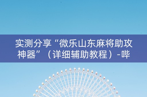 实测分享“微乐山东麻将助攻神器”（详细辅助教程）-哔哩哔哩