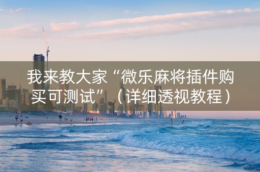 我来教大家“微乐麻将插件购买可测试”（详细透视教程）-哔哩哔哩