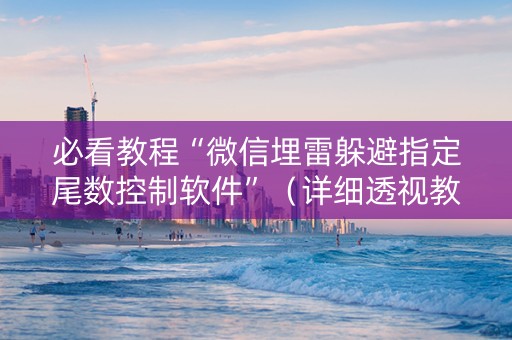 必看教程“微信埋雷躲避指定尾数控制软件”（详细透视教程）-哔哩哔哩