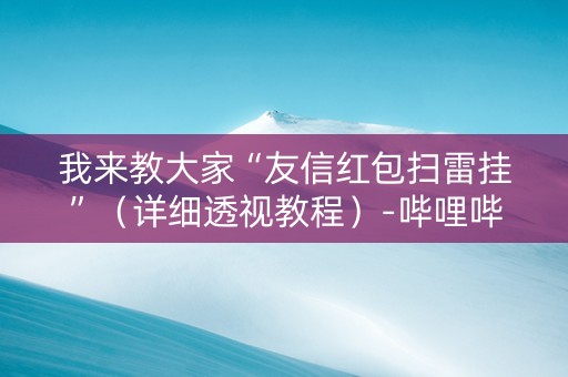 我来教大家“友信红包扫雷挂”（详细透视教程）-哔哩哔哩