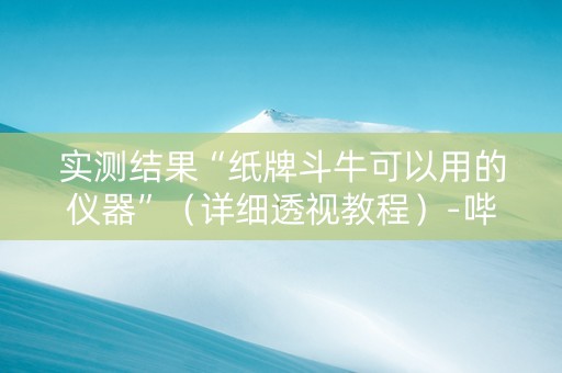 实测结果“纸牌斗牛可以用的仪器”（详细透视教程）-哔哩哔哩