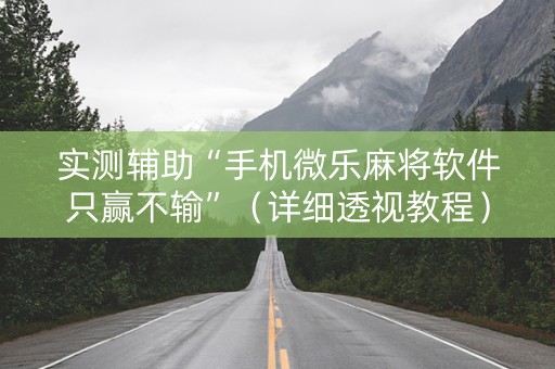 实测辅助“手机微乐麻将软件只赢不输”（详细透视教程）-哔哩哔哩