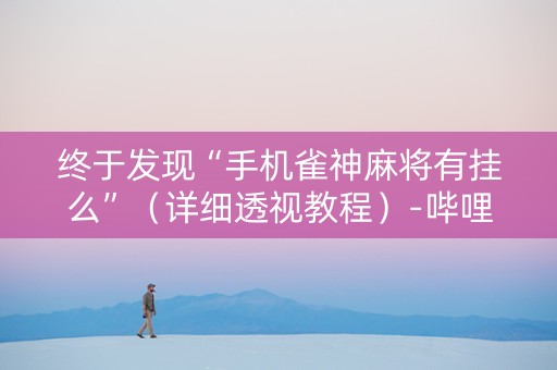 终于发现“手机雀神麻将有挂么”（详细透视教程）-哔哩哔哩