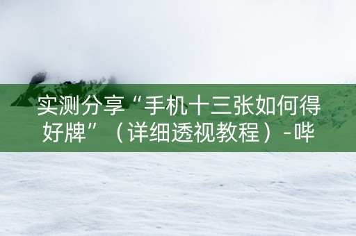 实测分享“手机十三张如何得好牌”（详细透视教程）-哔哩哔哩