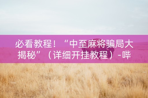 必看教程！“中至麻将骗局大揭秘”（详细开挂教程）-哔哩哔哩