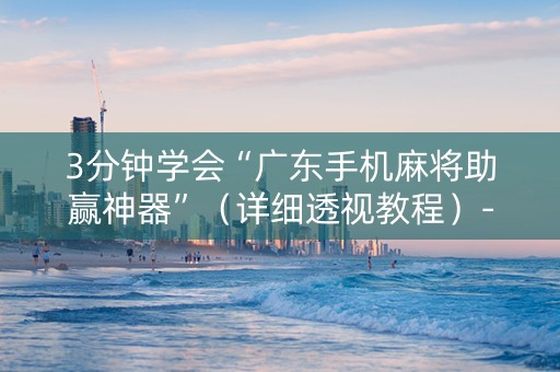 3分钟学会“广东手机麻将助赢神器”（详细透视教程）-哔哩哔哩