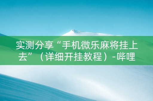 实测分享“手机微乐麻将挂上去”（详细开挂教程）-哔哩哔哩