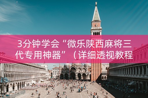 3分钟学会“微乐陕西麻将三代专用神器”（详细透视教程）-哔哩哔哩