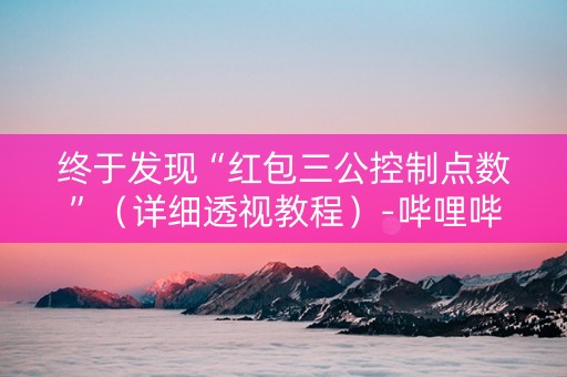 终于发现“红包三公控制点数”（详细透视教程）-哔哩哔哩