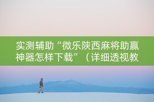 实测辅助“微乐陕西麻将助赢神器怎样下载”（详细透视教程）-哔哩哔哩