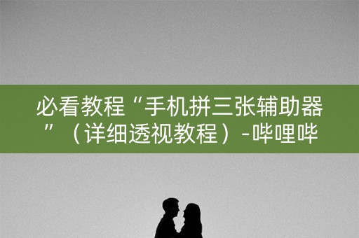 必看教程“手机拼三张辅助器”（详细透视教程）-哔哩哔哩