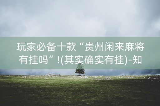 玩家必备十款“贵州闲来麻将有挂吗”!(其实确实有挂)-知乎