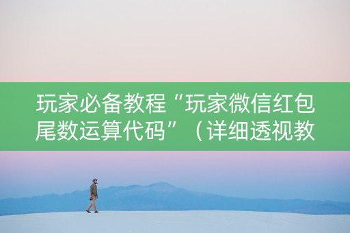 玩家必备教程“玩家微信红包尾数运算代码”（详细透视教程）-哔哩哔哩