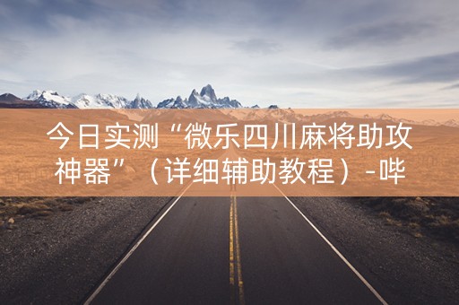 今日实测“微乐四川麻将助攻神器”（详细辅助教程）-哔哩哔哩