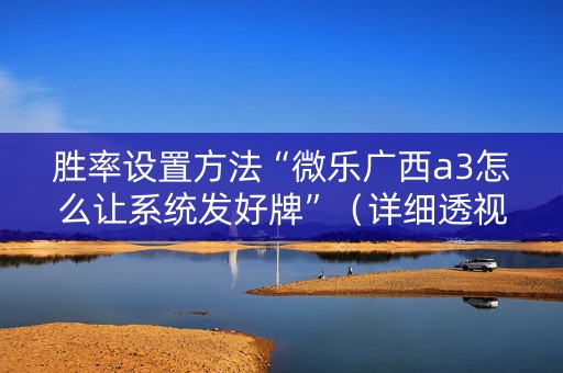 胜率设置方法“微乐广西a3怎么让系统发好牌”（详细透视教程）-哔哩哔哩
