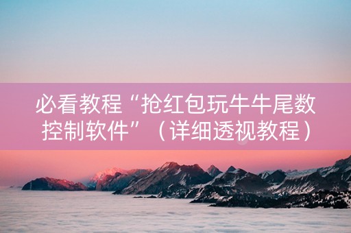 必看教程“抢红包玩牛牛尾数控制软件”（详细透视教程）-哔哩哔哩