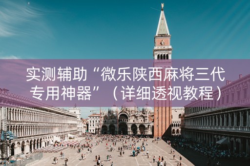 实测辅助“微乐陕西麻将三代专用神器”（详细透视教程）-哔哩哔哩