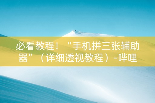 必看教程！“手机拼三张辅助器”（详细透视教程）-哔哩哔哩