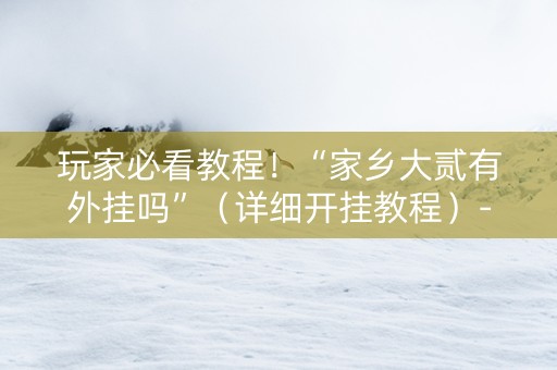 玩家必看教程！“家乡大贰有外挂吗”（详细开挂教程）-哔哩哔哩
