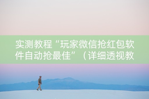实测教程“玩家微信抢红包软件自动抢最佳”（详细透视教程）-哔哩哔哩