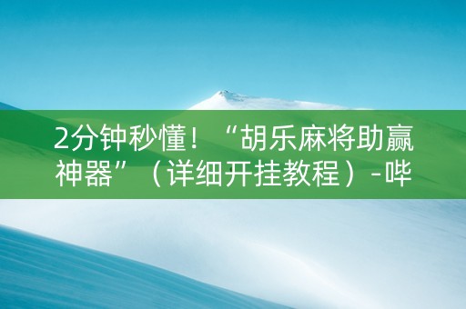 2分钟秒懂！“胡乐麻将助赢神器”（详细开挂教程）-哔哩哔哩