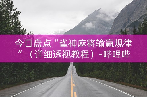 今日盘点“雀神麻将输赢规律”（详细透视教程）-哔哩哔哩