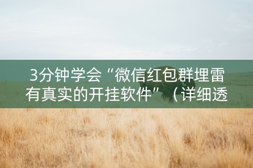 3分钟学会“微信红包群埋雷有真实的开挂软件”（详细透视教程）-哔哩哔哩