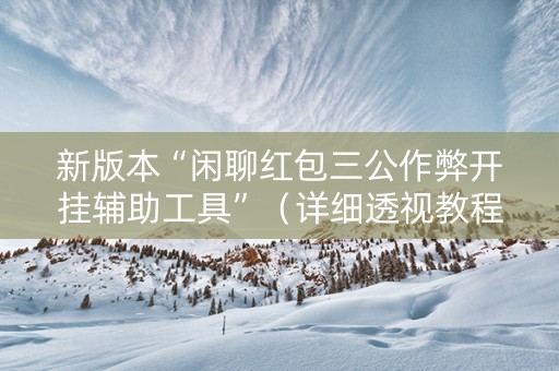 新版本“闲聊红包三公作弊开挂辅助工具”（详细透视教程）-哔哩哔哩