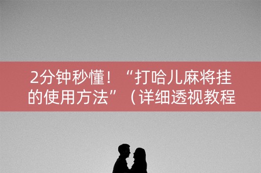 2分钟秒懂！“打哈儿麻将挂的使用方法”（详细透视教程）-哔哩哔哩