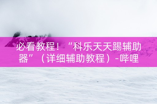 必看教程！“科乐天天踢辅助器”（详细辅助教程）-哔哩哔哩