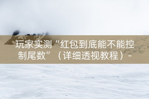 玩家实测“红包到底能不能控制尾数”（详细透视教程）-哔哩哔哩