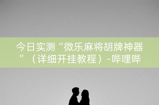 今日实测“微乐麻将胡牌神器”（详细开挂教程）-哔哩哔哩