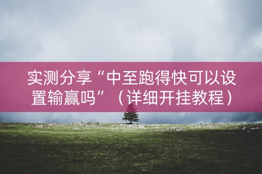 实测分享“中至跑得快可以设置输赢吗”（详细开挂教程）-哔哩哔哩