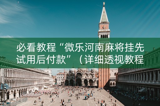 必看教程“微乐河南麻将挂先试用后付款”（详细透视教程）-哔哩哔哩