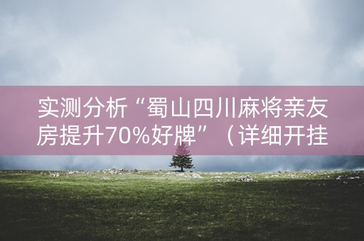 实测分析“蜀山四川麻将亲友房提升70%好牌”（详细开挂教程）-哔哩哔哩