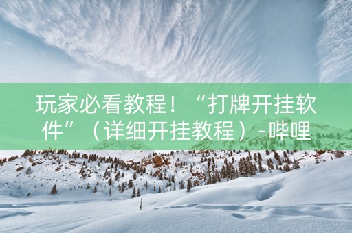 玩家必看教程！“打牌开挂软件”（详细开挂教程）-哔哩哔哩