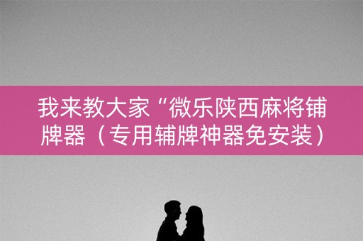 我来教大家“微乐陕西麻将铺牌器（专用辅牌神器免安装）
