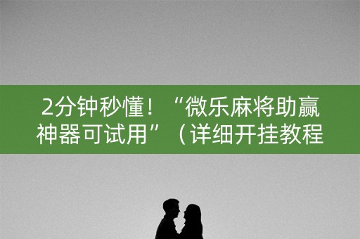 2分钟秒懂！“微乐麻将助赢神器可试用”（详细开挂教程）-哔哩哔哩