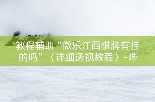 教程辅助“微乐江西棋牌有挂的吗”（详细透视教程）-哔哩哔哩