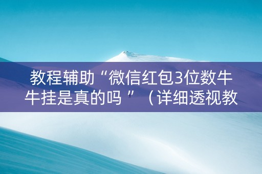 教程辅助“微信红包3位数牛牛挂是真的吗 ”（详细透视教程）-哔哩哔哩