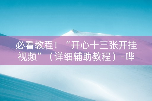 必看教程！“开心十三张开挂视频”（详细辅助教程）-哔哩哔哩