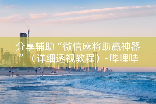分享辅助“微信麻将助赢神器”（详细透视教程）-哔哩哔哩
