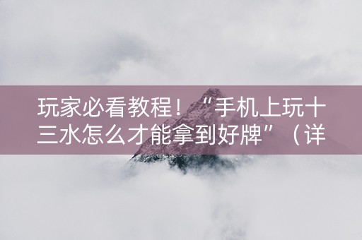 玩家必看教程！“手机上玩十三水怎么才能拿到好牌”（详细辅助教程）-哔哩哔哩
