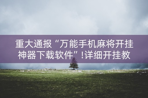 重大通报“万能手机麻将开挂神器下载软件”!详细开挂教程-知乎