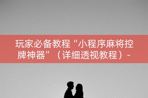 玩家必备教程“小程序麻将控牌神器”（详细透视教程）-哔哩哔哩