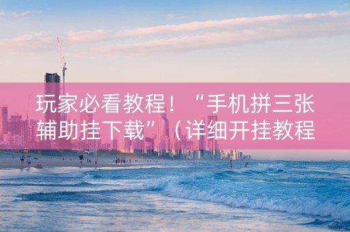 玩家必看教程！“手机拼三张辅助挂下载”（详细开挂教程）-哔哩哔哩