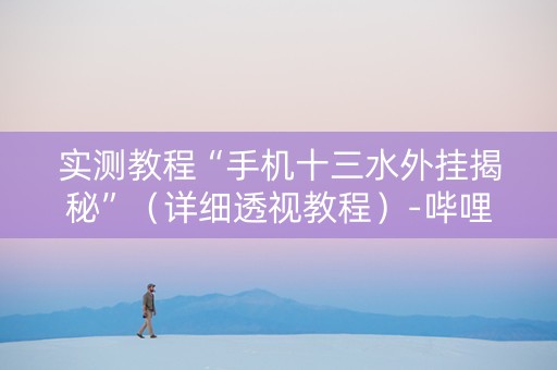 实测教程“手机十三水外挂揭秘”（详细透视教程）-哔哩哔哩