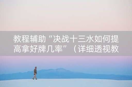 教程辅助“决战十三水如何提高拿好牌几率”（详细透视教程）-哔哩哔哩